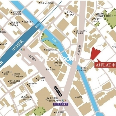 
						アイフラット中目黒 マップ